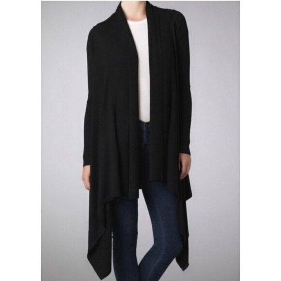 Ted Baker London Charcoal Gray Kristo Waterfall Asymmetric Cardigan Sweater 8 - Picture 8 of 11